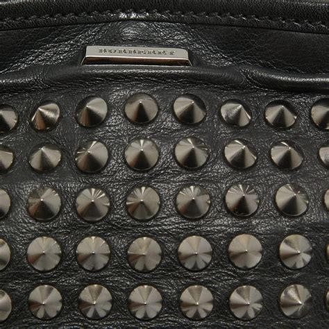 Burberry Edenham Studded Leather Handle Bag 